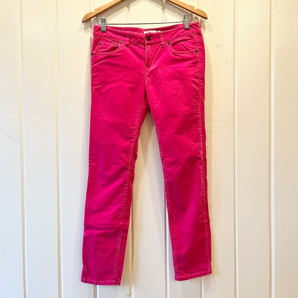 Vineyard Vines Hot Pink Velvet Straight Leg Pants